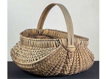 FIXED HANDLE SPLINT WOVEN BUTTOCKS BASKET