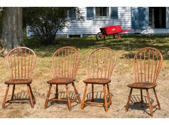 (4) BOW BACK WINDSOR SIDE CHAIRS