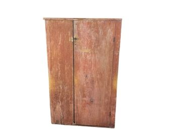 (19th C) COUNTRY PINE (4) SHELF CUPBOARD