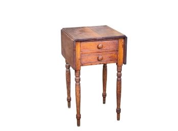 FEDERAL (2) DRAWER DROP LEAF WORK TABLE