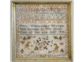 1835 MARY WIDDOWSON SCHOOLGIRL SAMPLER