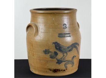 AMOS SEAVEY OF CHELSEA MA STONEWARE CROCK