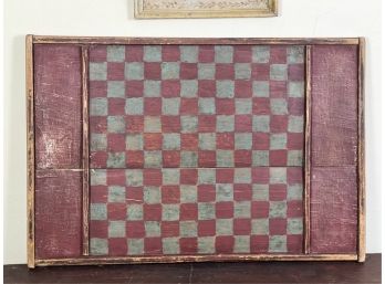 (19th C) HAND PAINTED PRIMITIVE GAME BOARD