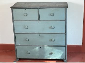 PAINTED (2) OVER (3) PRIMITIVE PINE CHEST DRAWERS