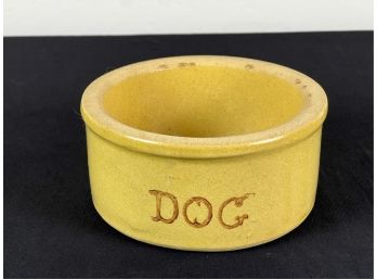 ROSEVILLE POTTERY YELLOW WARE DOG BOWL