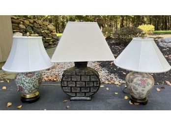 (3) ASIAN INSPIRED TABLE LAMPS