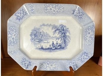 ANTIQUE CHINESE EXPORT TRANSFERWARE PLATTER