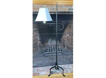 HEAVY IRON & BRASS ADJUSTABLE BRIDGE LAMP