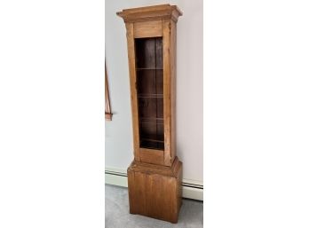 ANTIQUE TALL CLOCK CASE CURIO CABINET