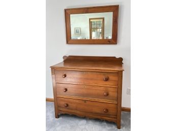 ANTIQUE COUNTRY PINE DRESSER w/ MIRROR