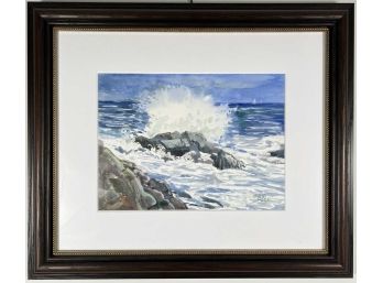 DORIS RICE 'CRASHING WAVES' SIGNED WATERCOLOR