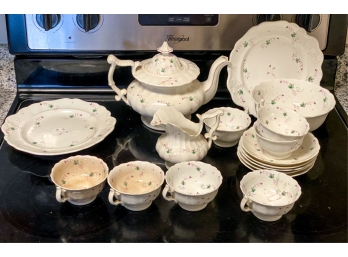 LOT OF HANDPAINTED PORCELAIN TEA SET