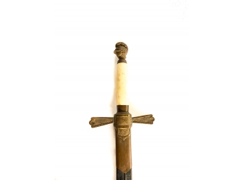 CEREMONIAL SWORD W BONE HANDLE & SOLDIER POMMEL