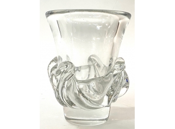 DAUM OF NANCY FOOTED CRYSTAL 'SORCY' VASE