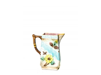 SQUARE FORM MAJOLICA WATER PITCHER