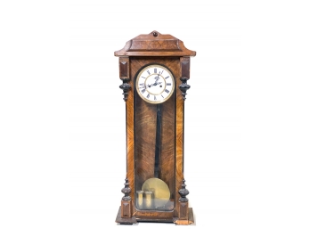 WALNUT & BURLWOOD VICTORIAN VIENNA WALL CLOCK