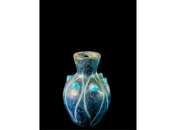 SIGNED HOBNAILED POTTERY VASE