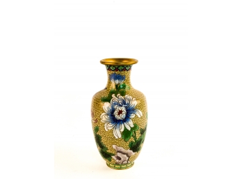 CLOISONNE VASE WITH FLORAL DECORATION