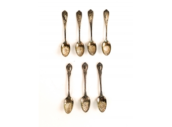 GROUP OF (7) STERLING & COIN SILVER TEASPOONS