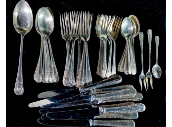 BIRK`S ROSE BOWER STERLING FLATWARE SET