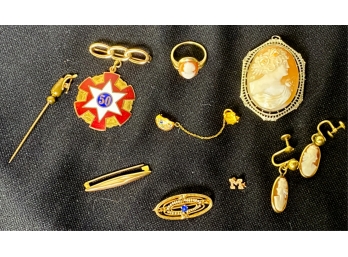 COLLECTION OF VINTAGE 10K JEWLERY