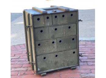 VINTAGE US ARMY (12) DRAWER CY-64/U STORAGE CHEST