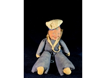 GERMAN PAPER MACHE HEAD FELT SAILOR BOY DOLL