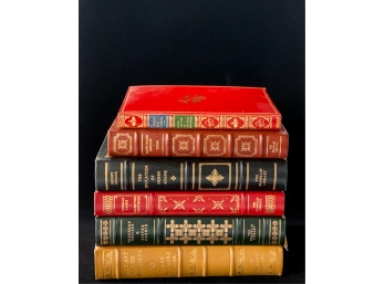 (6) MISC LEATHER BOUND BOOKS