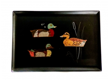 COUROC OF MONTEREY CA MID CENTURY INLAID TRAY