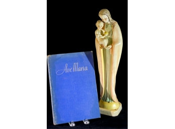 LARGE MADONNA & CHILD HUMMEL W/ 'AVE MARIA' BOOK