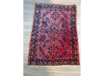 SAROUK ORIENTAL AREA RUG W MERLOT FIELD