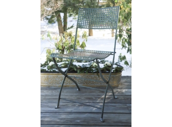 (4) WROUGHT IRON FOLDING PATIO CHAIRS