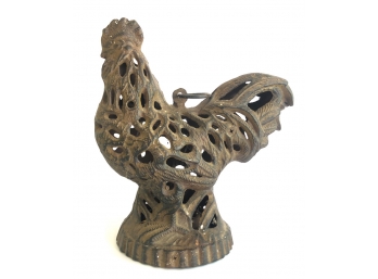 VINTAGE HANGING CAST IRON CHICKEN LANTERN