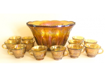 CARNIVAL GLASS PUNCH SET