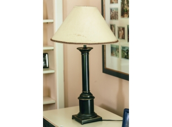 FINE QUALITY BRASS TABLE LAMP w/  PATINATED FINISH