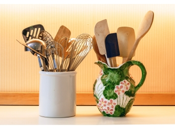 CORDON BLEU POT, JAY WILFRED PITCHER & UTENSILS