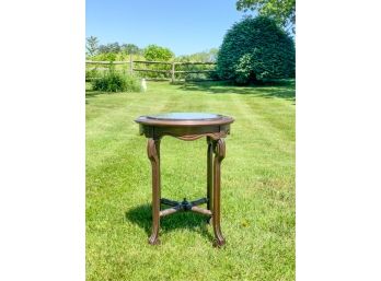 CARVED MAHOGANY AESTHETIC MOVEMENT MARBLETOP STAND