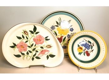 (2) STANGL SERVING TRAYS & (1) BOWL