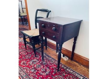 TWO DRAWER SHERATON WORK STAND