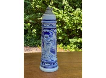 LARGE FOUR LITER PROSIT GERMAN STEIN IN COBALT