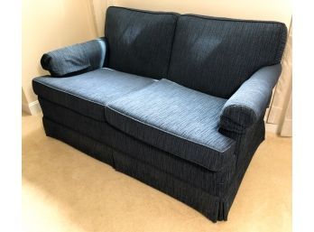 MODERN BLUE UPHOLSTERED LOVE SEAT