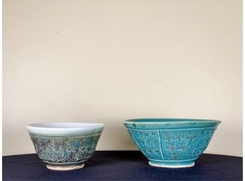 (2) JANICE HOLT (20th c)  ART POTTERY BOWLS