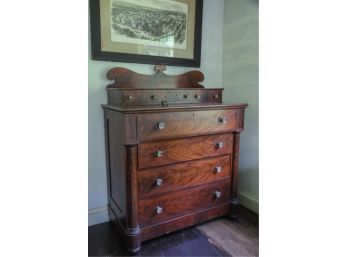 EMPIRE CHEST OF DRAWERS w COLUMN DECORATION