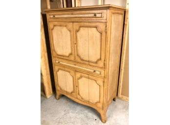 HARDWOOD DRESSER WITH DISTRESSED PAINT TREATMENT