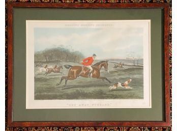 FRAMED 'DODSONS HUNTING INCIDENTS' ENGRAVING