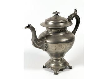 (19th c) PEWTER TEAPOT