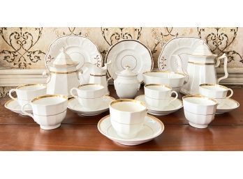 PARTIAL POCELAIN TEA SET W/ GOLD BAND