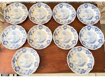 (10) ENGLISH CITIES TRANSFERWARE PLATES