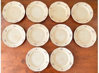 (10) IRONSTONE PLATES W/ LUSTER DECORATION