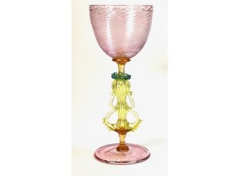 CHUCK VANNATTA ART ARTISAN CRAFTED WINE GLASS